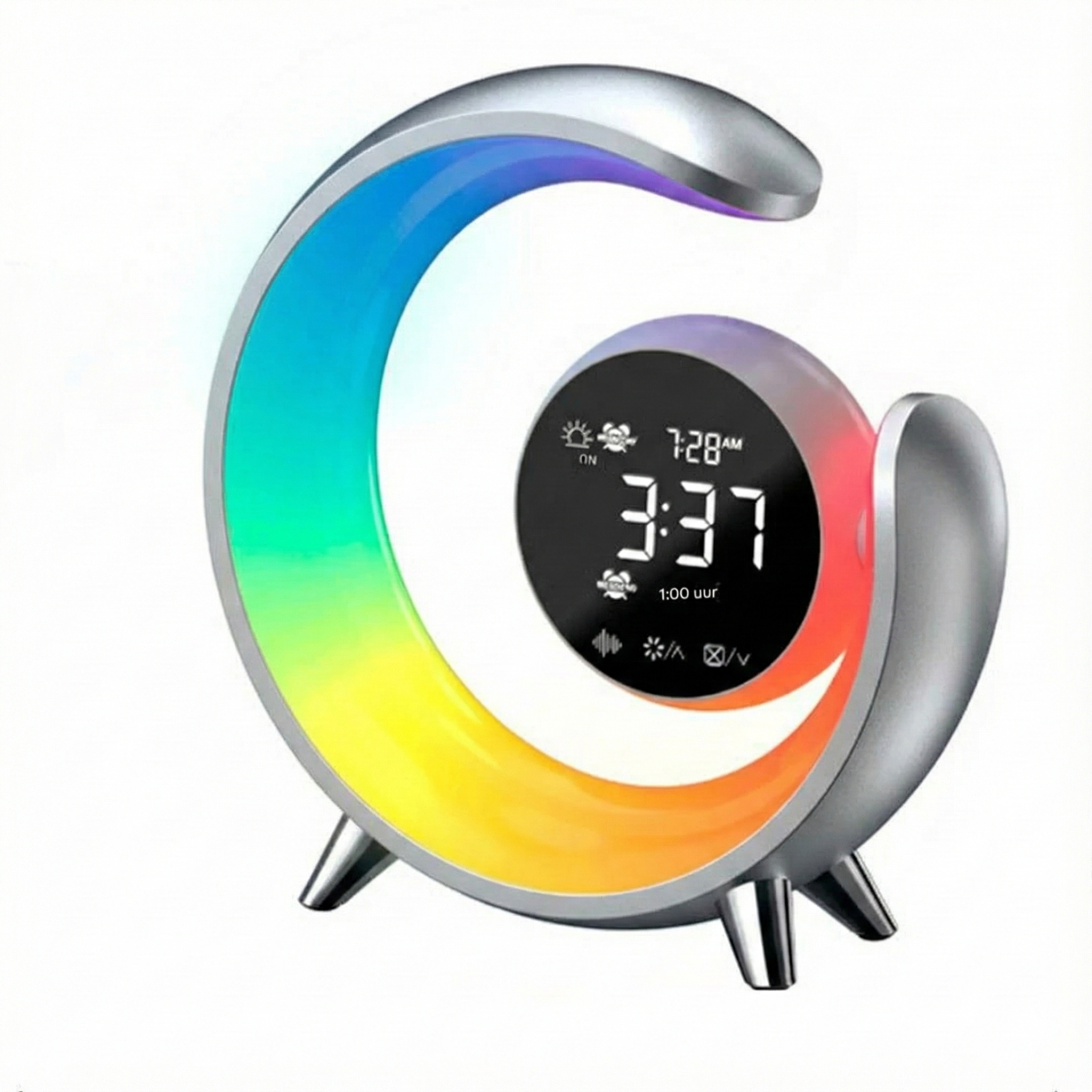 Budzik Cyfrowy Z Lampą | Półokrągły Design LED