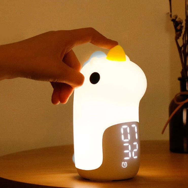 Budzik LED Jednorożec z Lampką Nocną | Cyfrowy