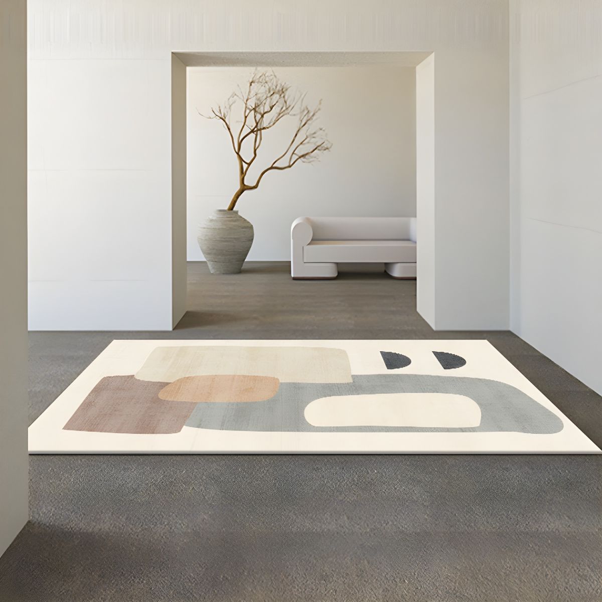 Dywanik Nowoczesny Beżowo-Szary | Do Salonu I Sypialni