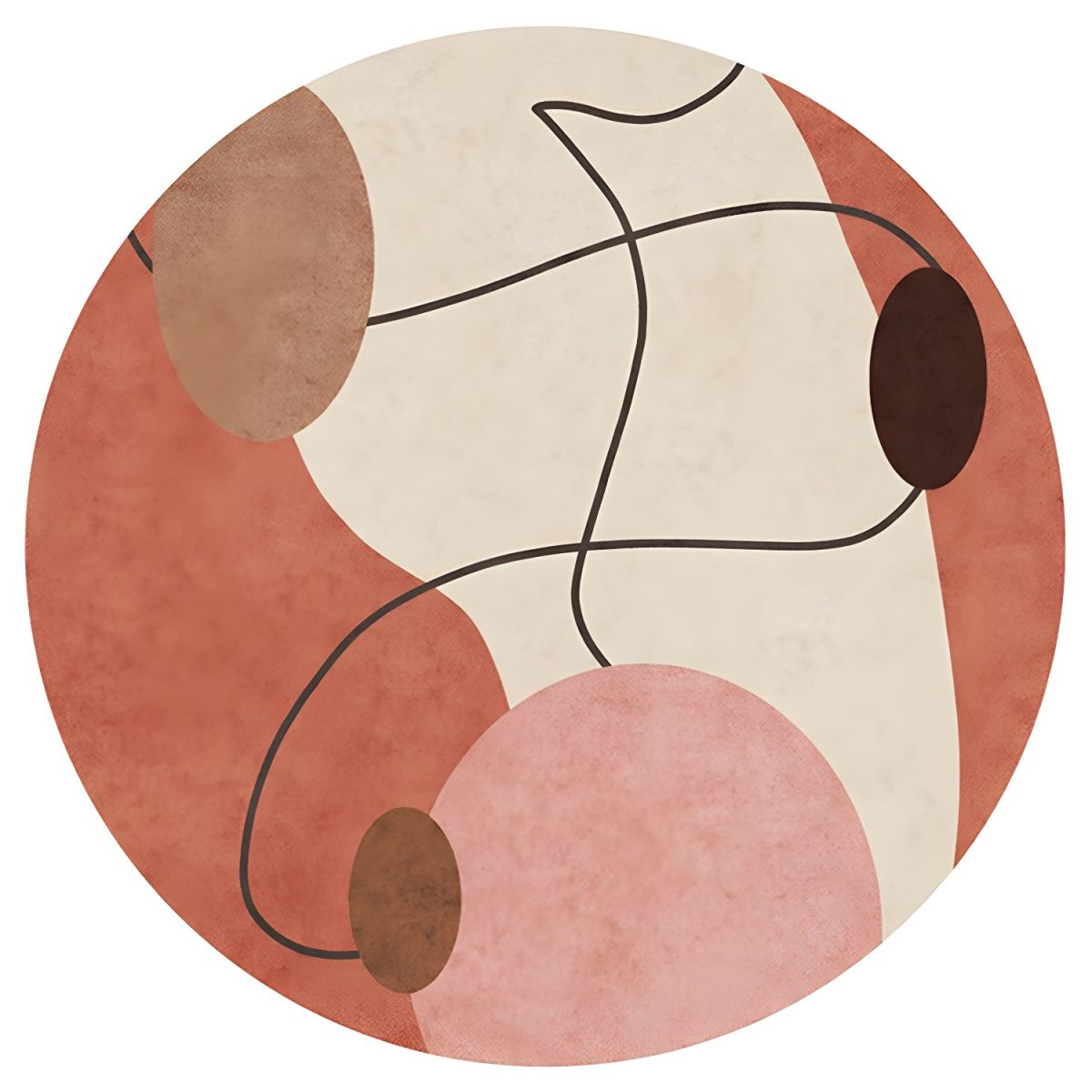 Dywanik Okrągły Okrągły Nowoczesny | Artystyczny