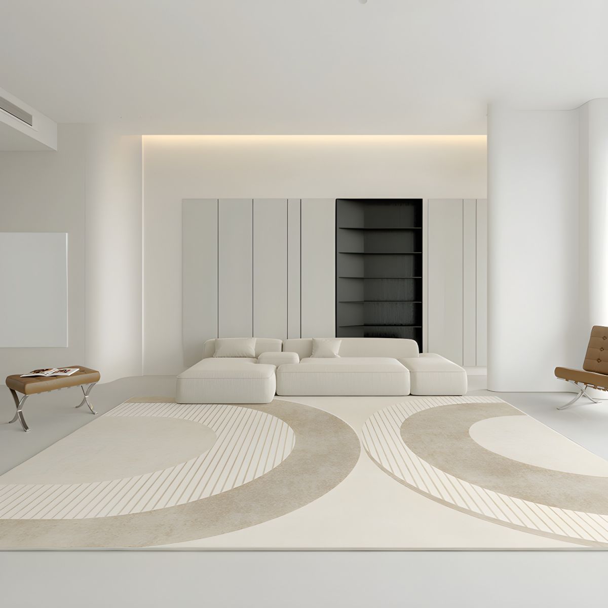 Dywany Beżowe Do Salonu Duże | Abstrakcyjny Wzór