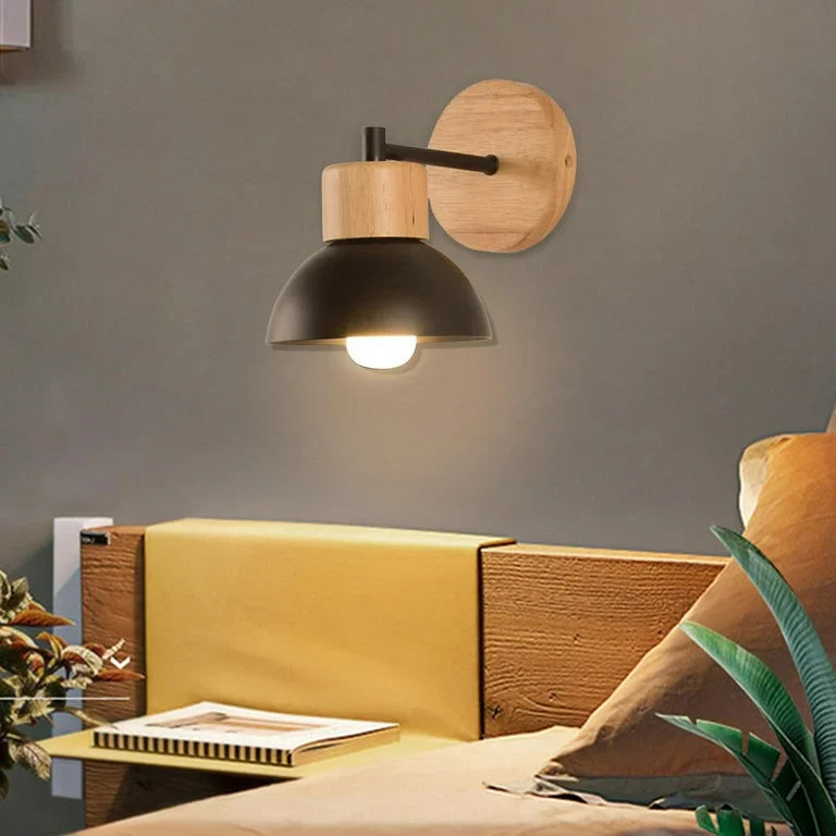 Kinkiet Drewniany Salon Sypialnia | Lampa Do Czytania