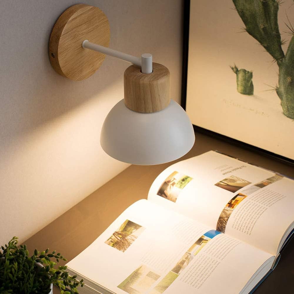 Kinkiet Drewniany Salon Sypialnia | Lampa Do Czytania
