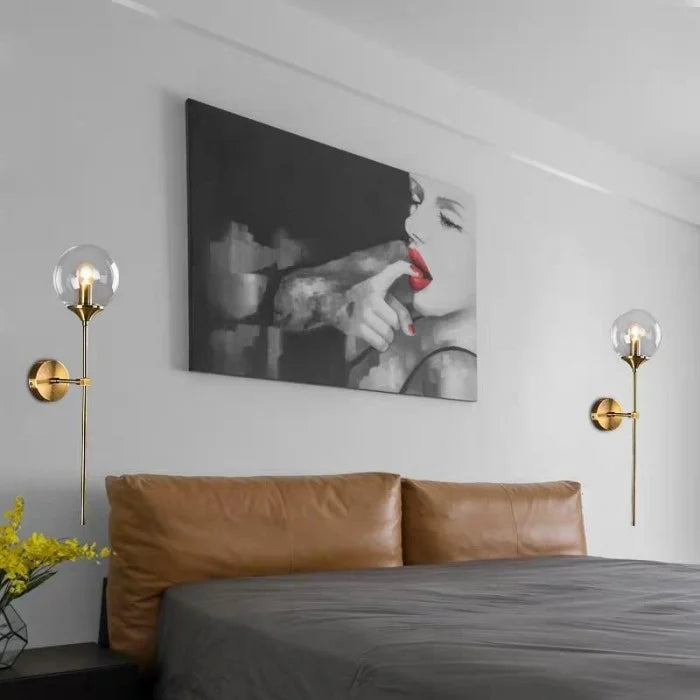 Kinkiet Szklany Przy Łóżku Sypialnia | Lampa Do Czytania