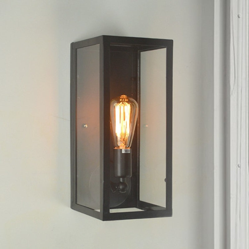 Kinkiet Zewnętrzny Czarny w Obudowie | Industrial