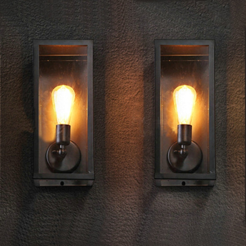 Kinkiet Zewnętrzny Czarny w Obudowie | Industrial