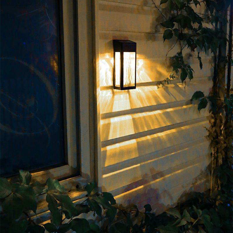 Lampiony Solarne LED Czarna Latarnia Ścienna | Zewnętrzna Elewacja