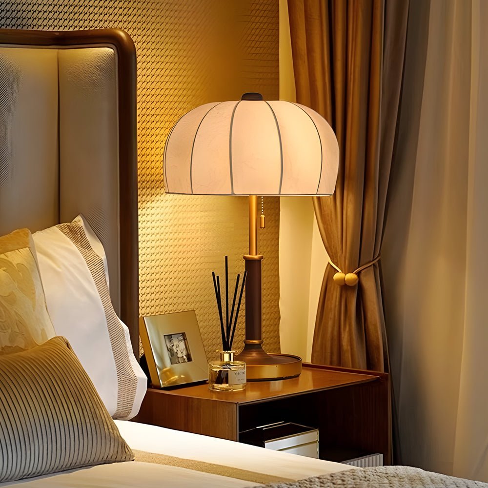 Lampa Do Sypialni Stołowa Retro Kopułowy Klosz | Mała