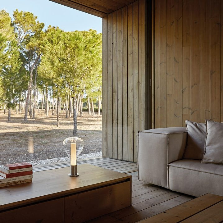 Lampa Lawa Szklana Nowoczesna | Lampa Stołowa Do Salonu