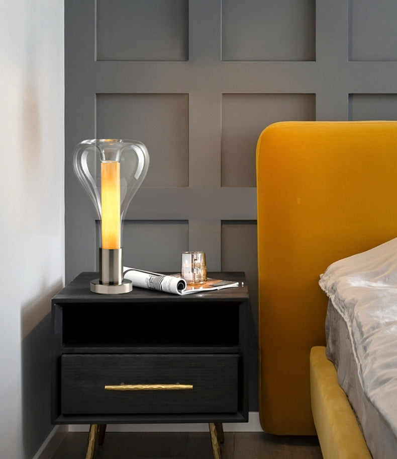 Lampa Lawa Szklana Nowoczesna | Lampa Stołowa Do Salonu