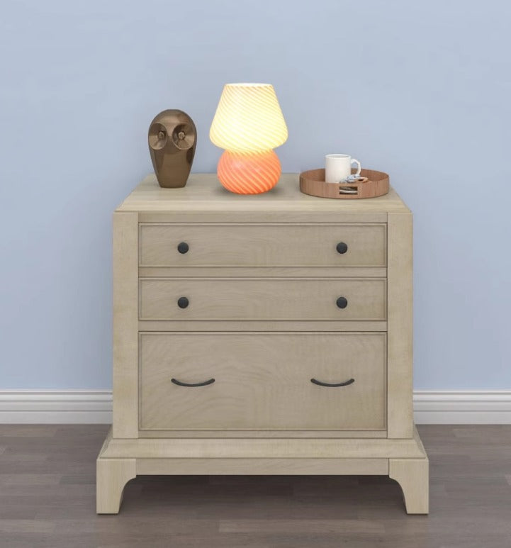 Lampa Nocna Do Sypialni Mała Stołowa | Styl Grzybek Szklany