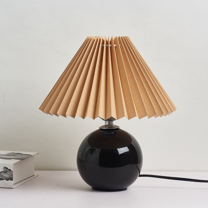 Lampa Nocna Do Sypialni Stołowa | Abażur Plisowany