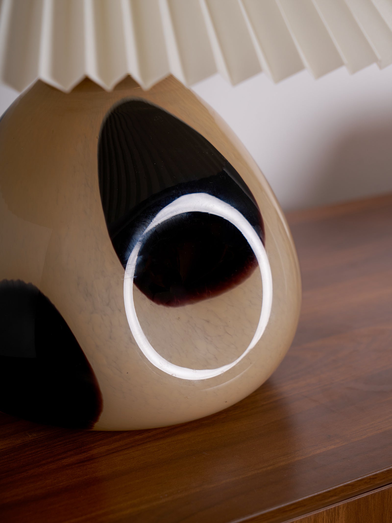 Lampa Nocna Do Sypialni Stołowa Abażur Plisowany | Retro