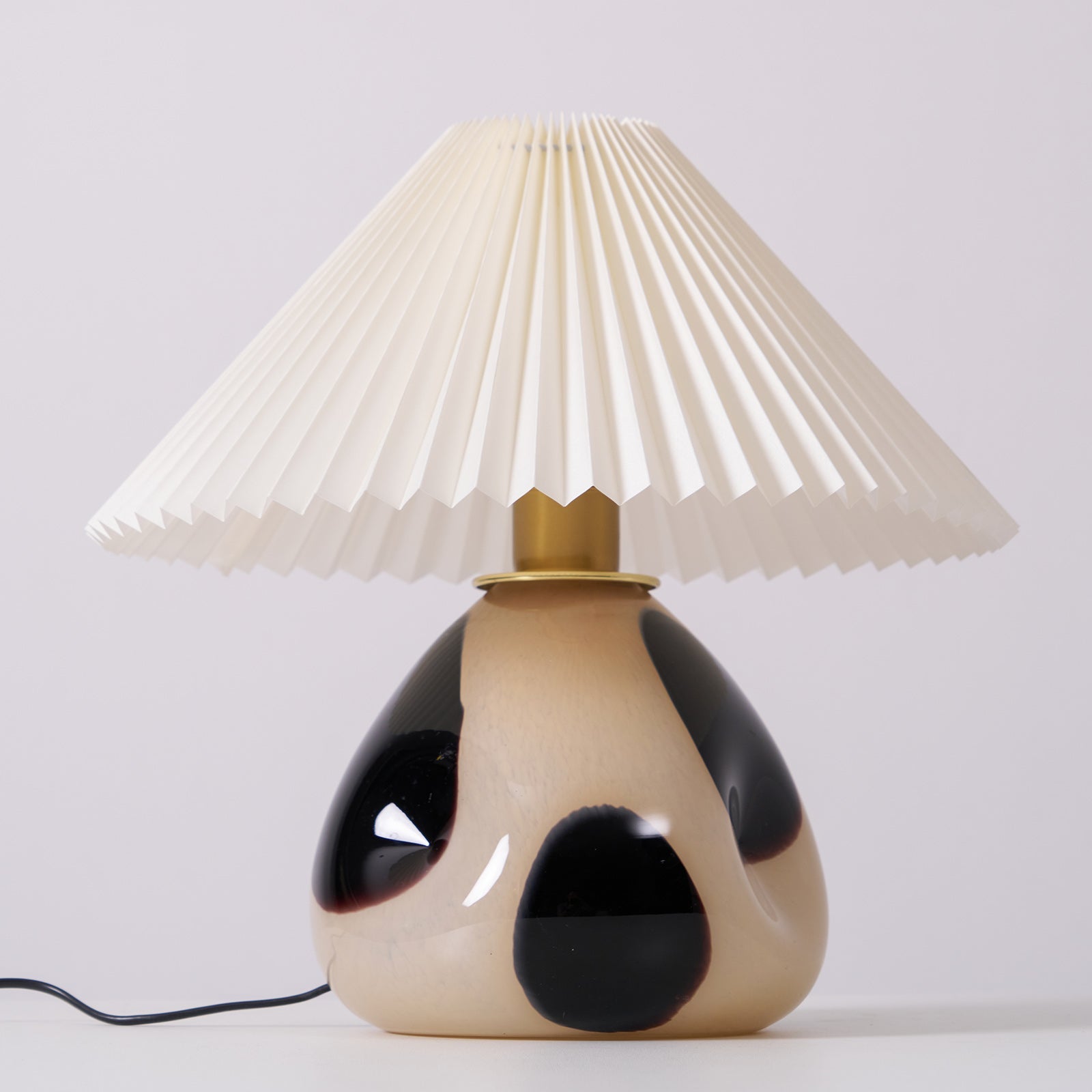 Lampa Nocna Do Sypialni Stołowa Abażur Plisowany | Retro