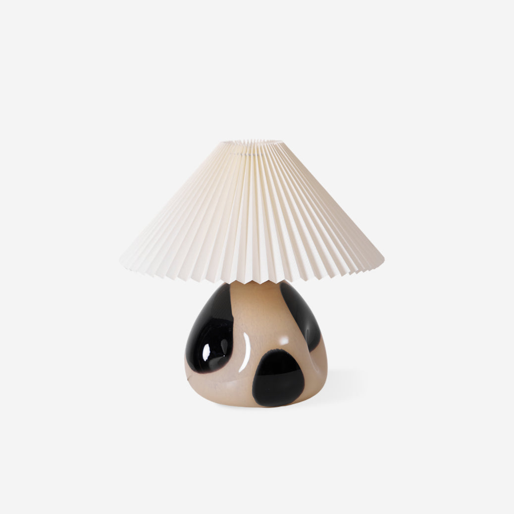 Lampa Nocna Do Sypialni Stołowa Abażur Plisowany | Retro