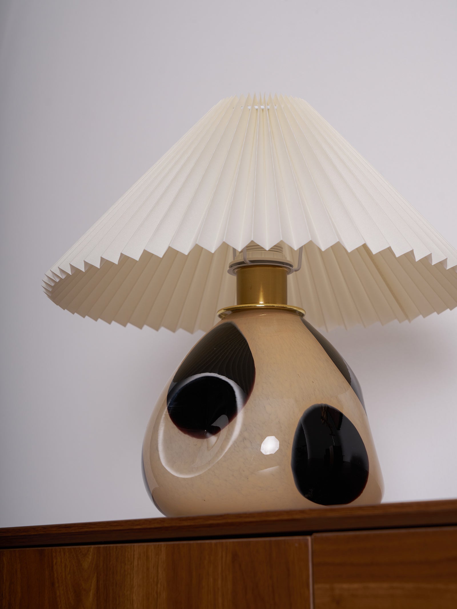 Lampa Nocna Do Sypialni Stołowa Abażur Plisowany | Retro