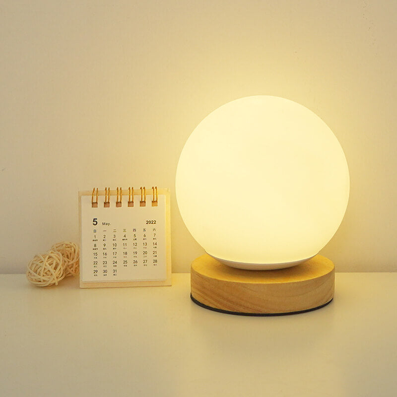 Lampa Nocna Kula Stołowa Szklana Do Sypialni | Kryształ