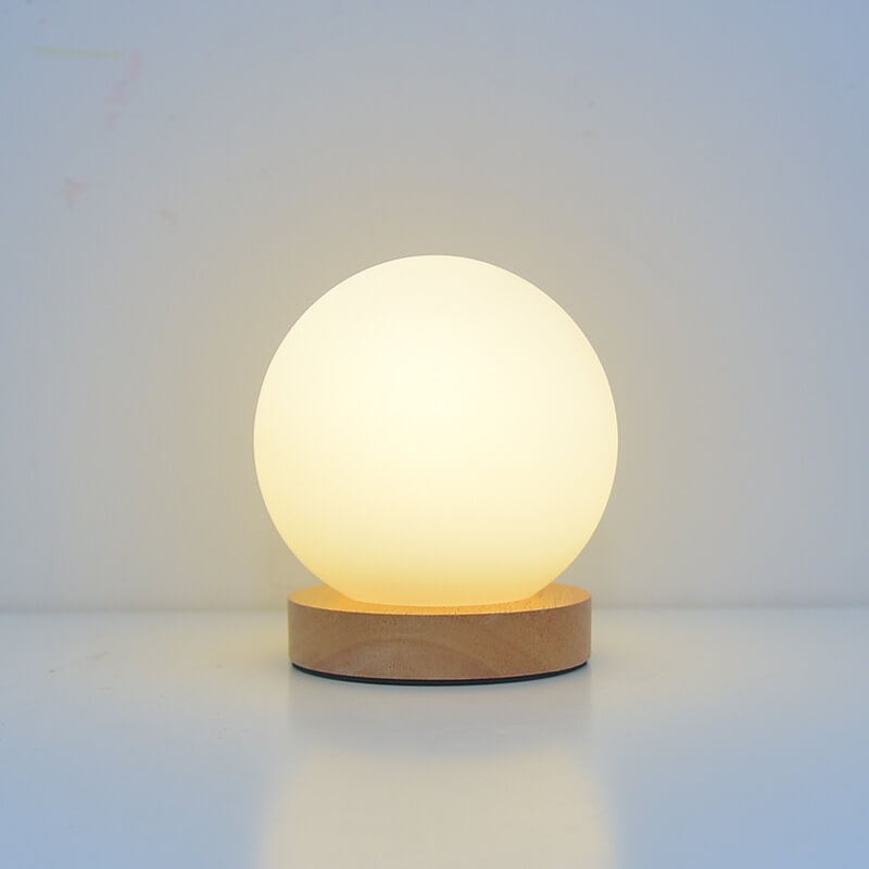 Lampa Nocna Kula Stołowa Szklana Do Sypialni | Kryształ