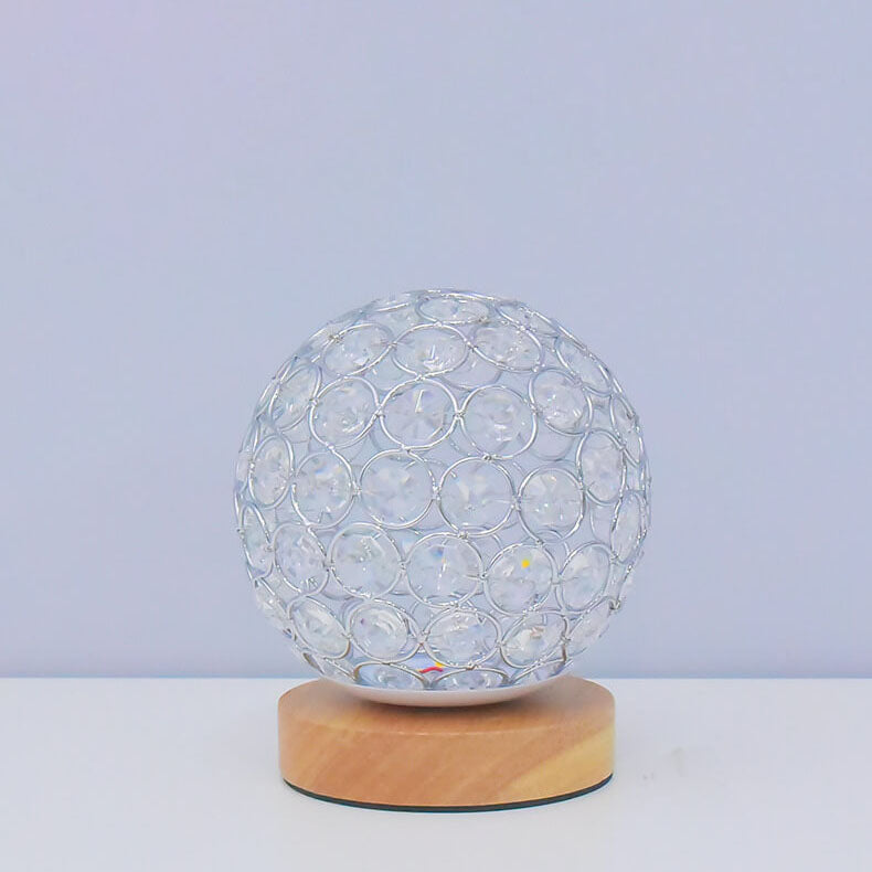 Lampa Nocna Kula Stołowa Szklana Do Sypialni | Kryształ