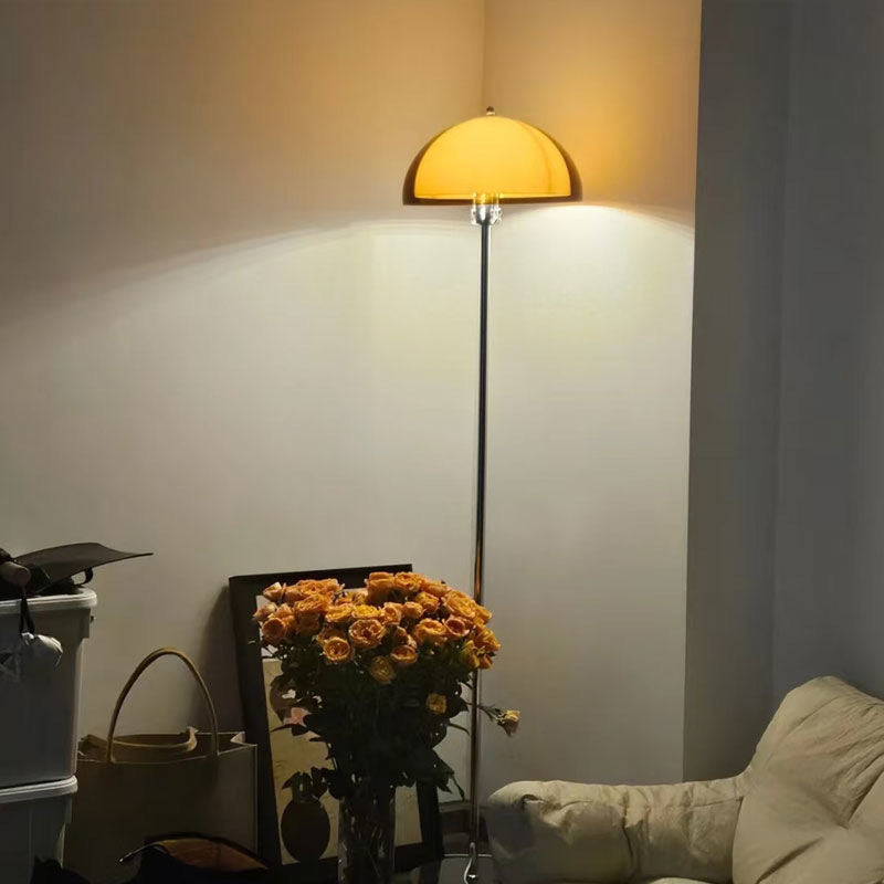 Lampa Stojąca Do Salonu I Sypialni | Półokrągły Klosz