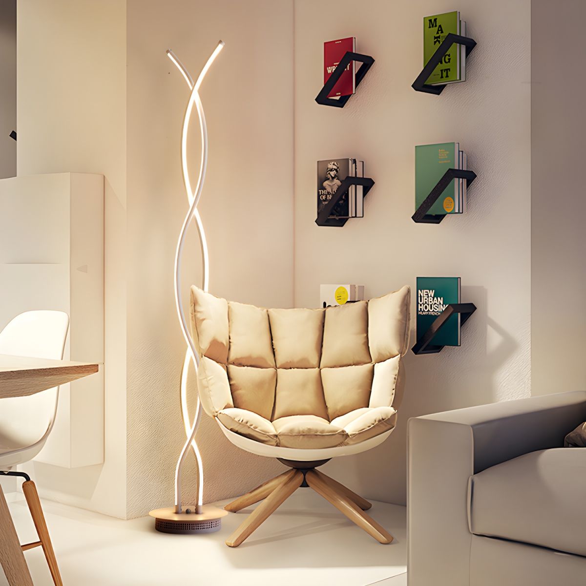 Lampa Stojąca LED Do Salonu | Spiralna