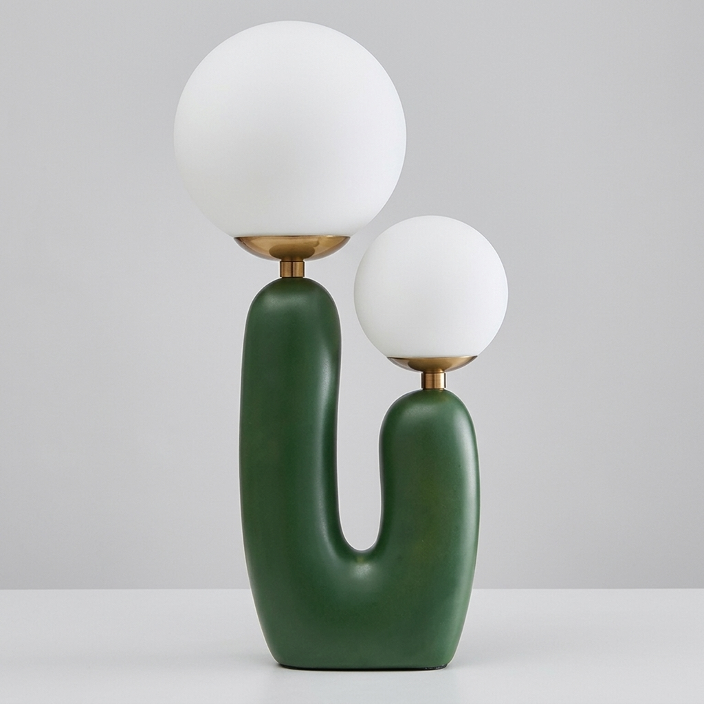 Lampa Stołowa Dwupunktowa do Salonu | Kulista
