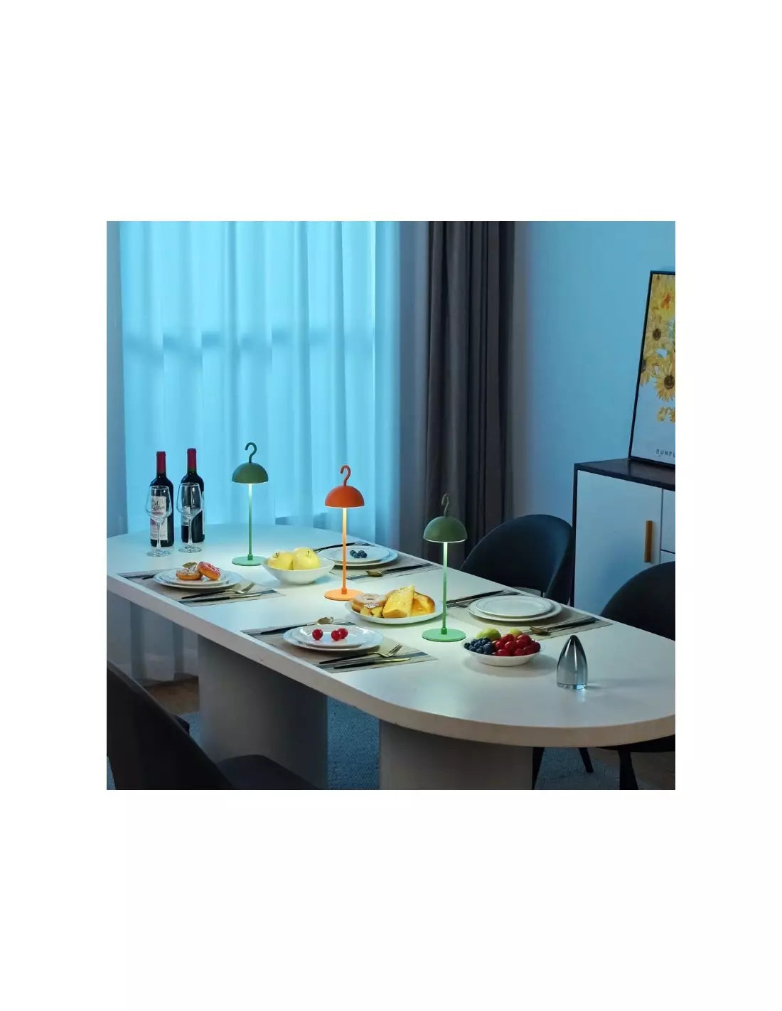 Lampa LED Stolikowa Przenośna z Haczykiem | Na Baterie