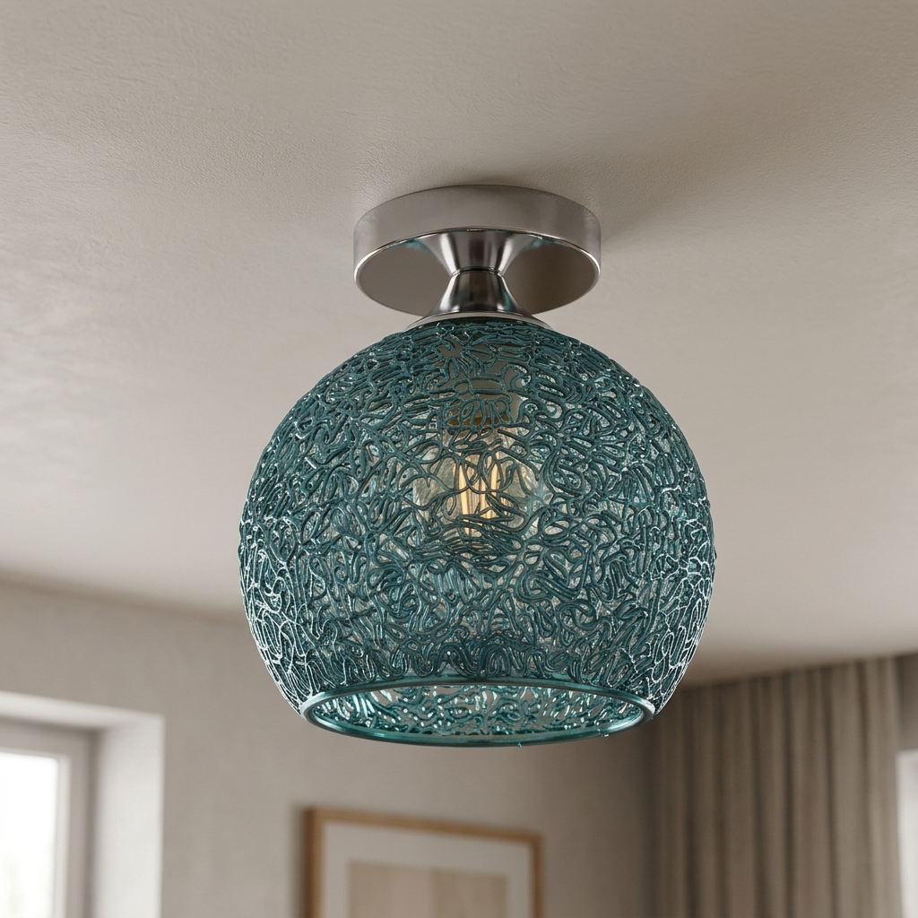 Lampa Sufitowa Ażurowa Kulista do Salonu | Plafon