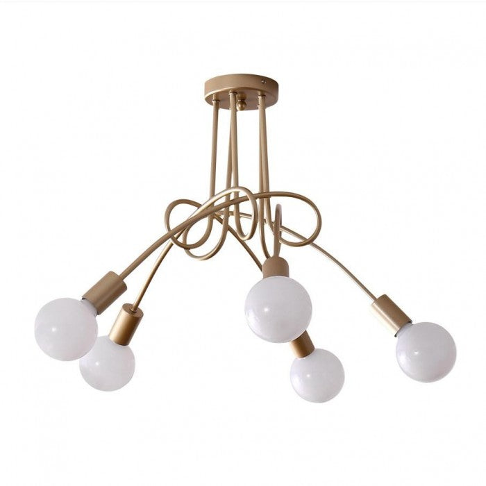 Lampa Sufitowa Do Salonu Z Wieloramienną Konstrukcją | Nowoczesna