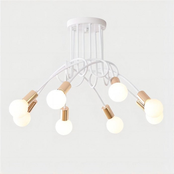 Lampa Sufitowa Do Salonu Z Wieloramienną Konstrukcją | Nowoczesna