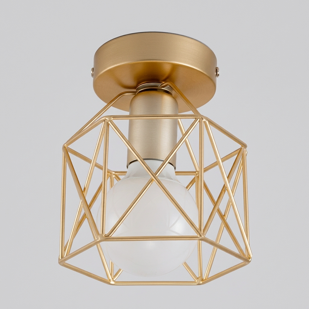 Lampa Sufitowa Druciana Geometryczna | Plafon
