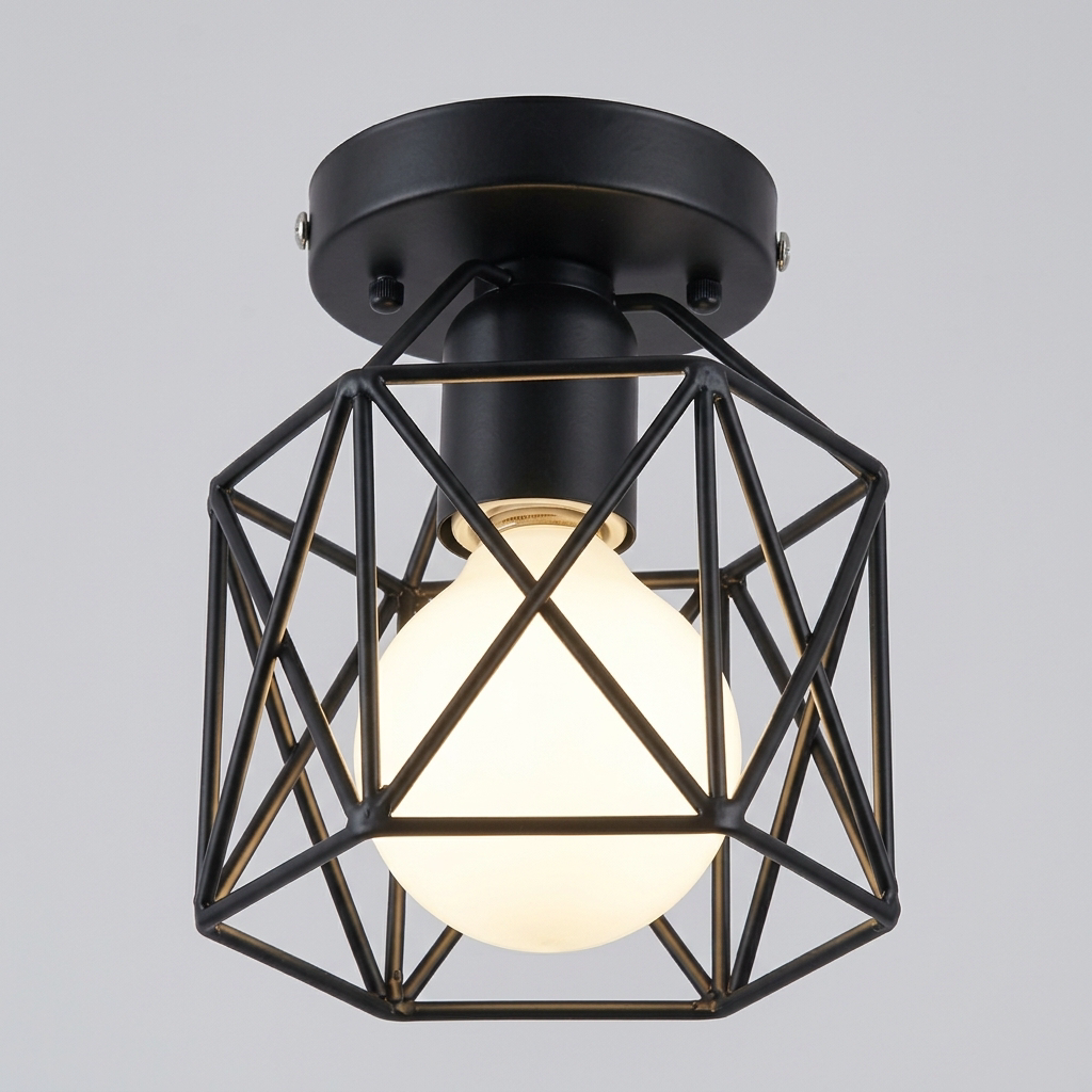 Lampa Sufitowa Druciana Geometryczna | Plafon