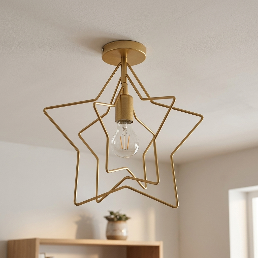 Lampa Sufitowa Gwiazdka Dekoracyjna do Salonu | Plafon