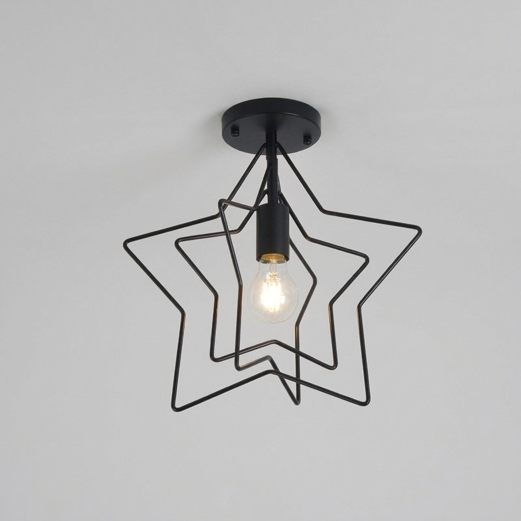 Lampa Sufitowa Gwiazdka Dekoracyjna do Salonu | Plafon