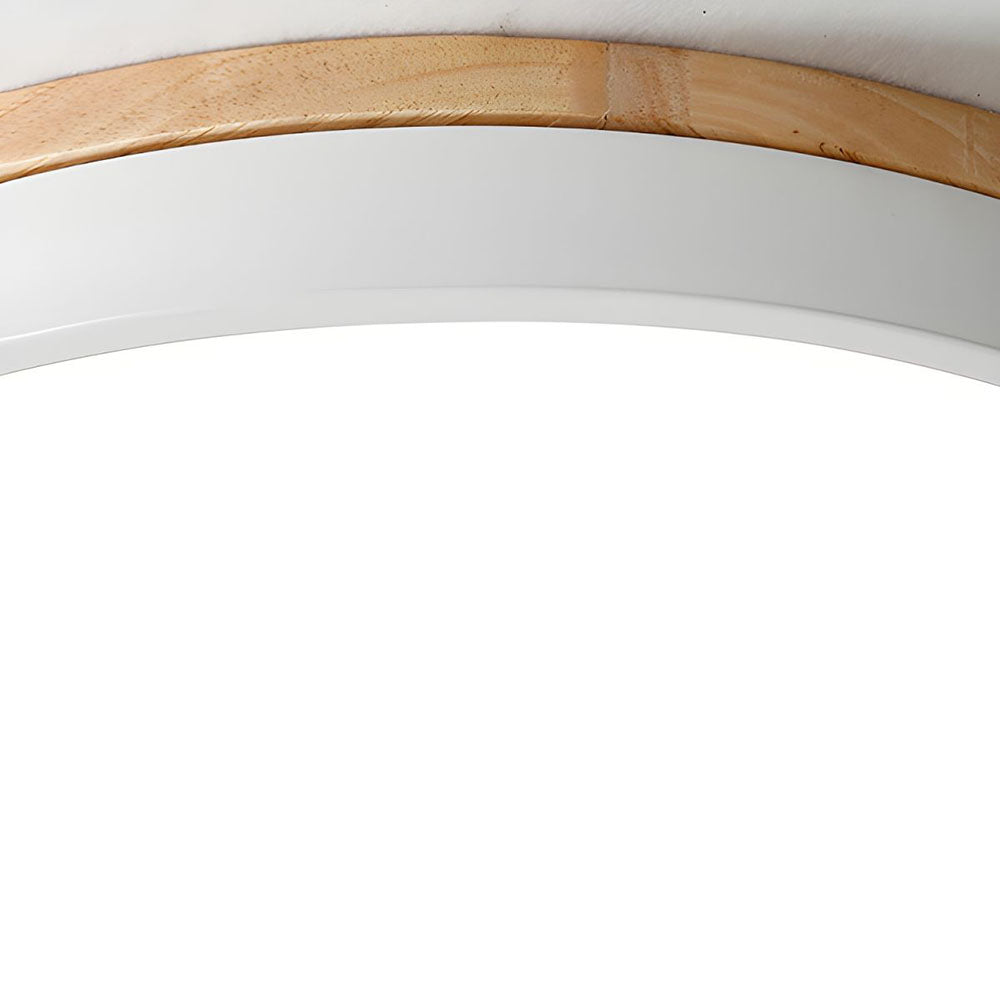 Lampa Sufitowa LED z Drewnianą Ramą do Salonu i Sypialni | Okrągła