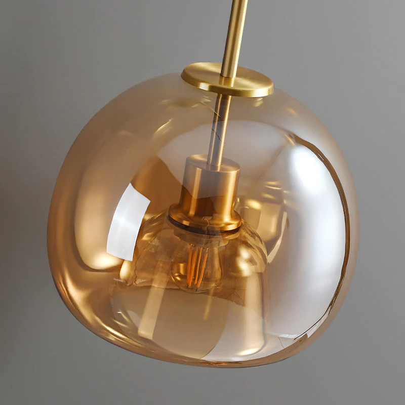 Lampa Sufitowa Szklana z żelazną Oprawą do Przedpokoju i Salonu | Nowoczesna