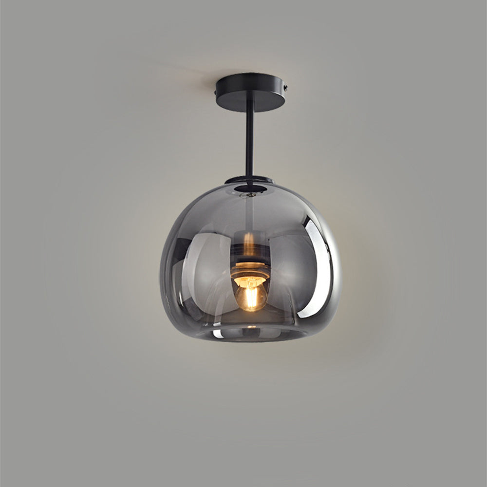 Lampa Sufitowa Szklana z żelazną Oprawą do Przedpokoju i Salonu | Nowoczesna