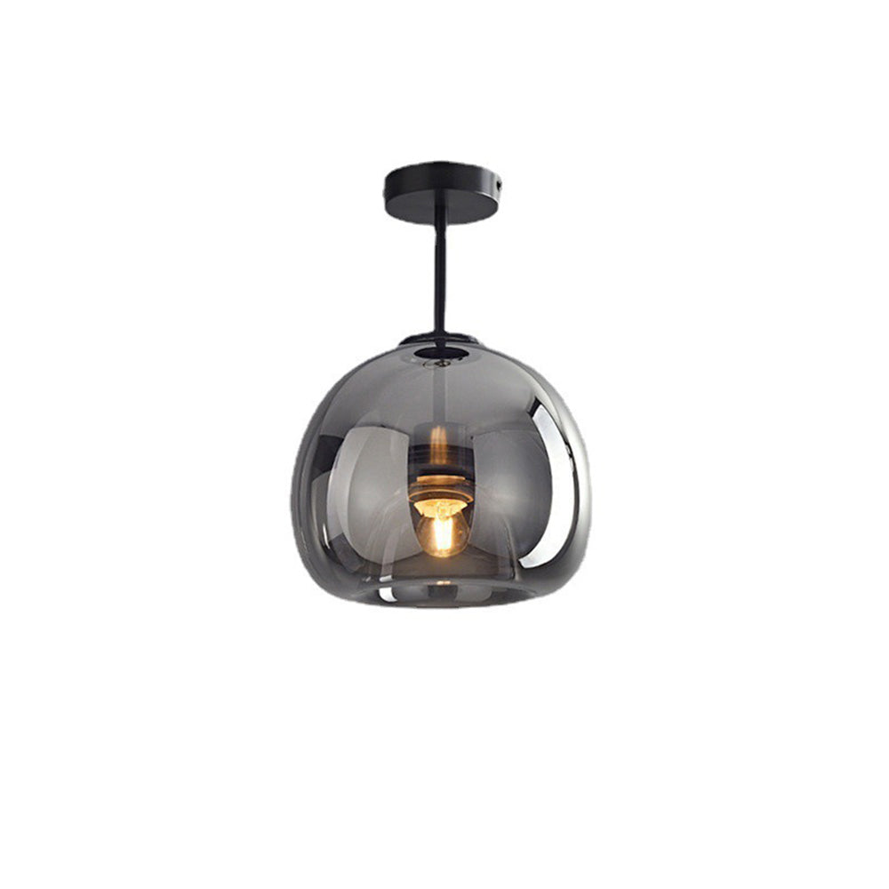 Lampa Sufitowa Szklana z żelazną Oprawą do Przedpokoju i Salonu | Nowoczesna