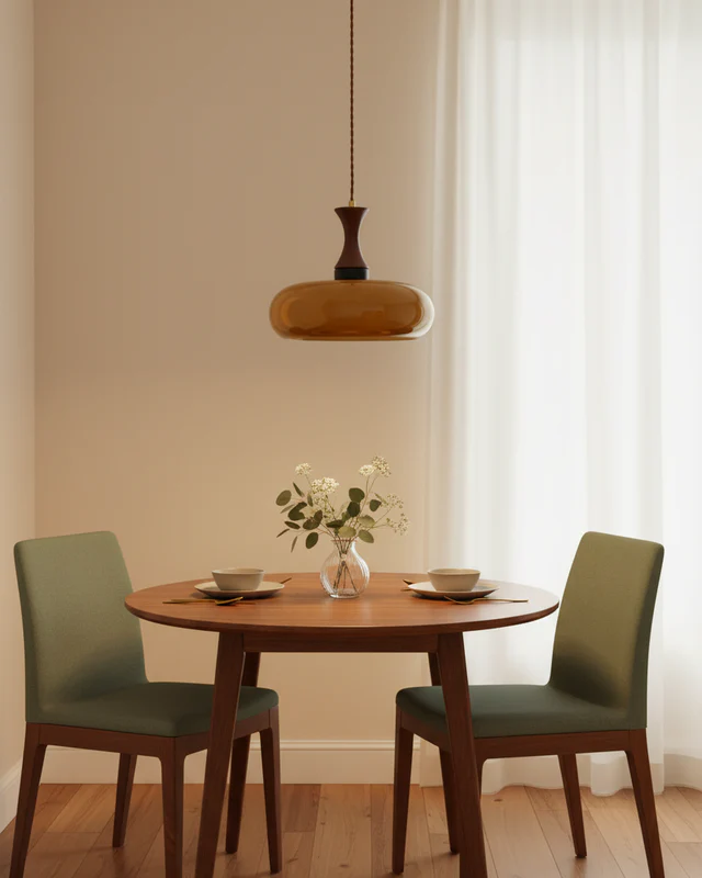 Lampa Wisząca Szklana Drewniana Salon | Nowoczesna