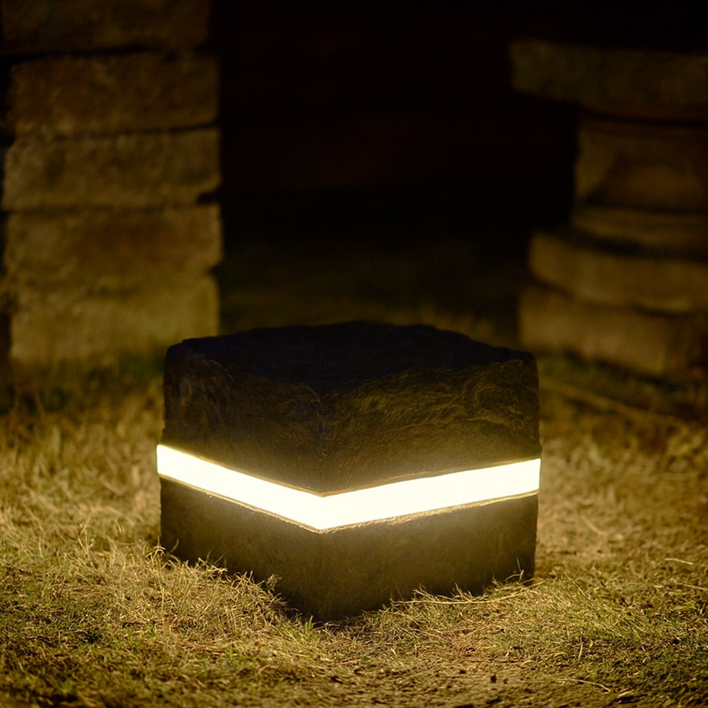 Lampa Zewnętrzna LED Kamienna Kostka | Nowoczesne Oświetlenie Ogrodowe