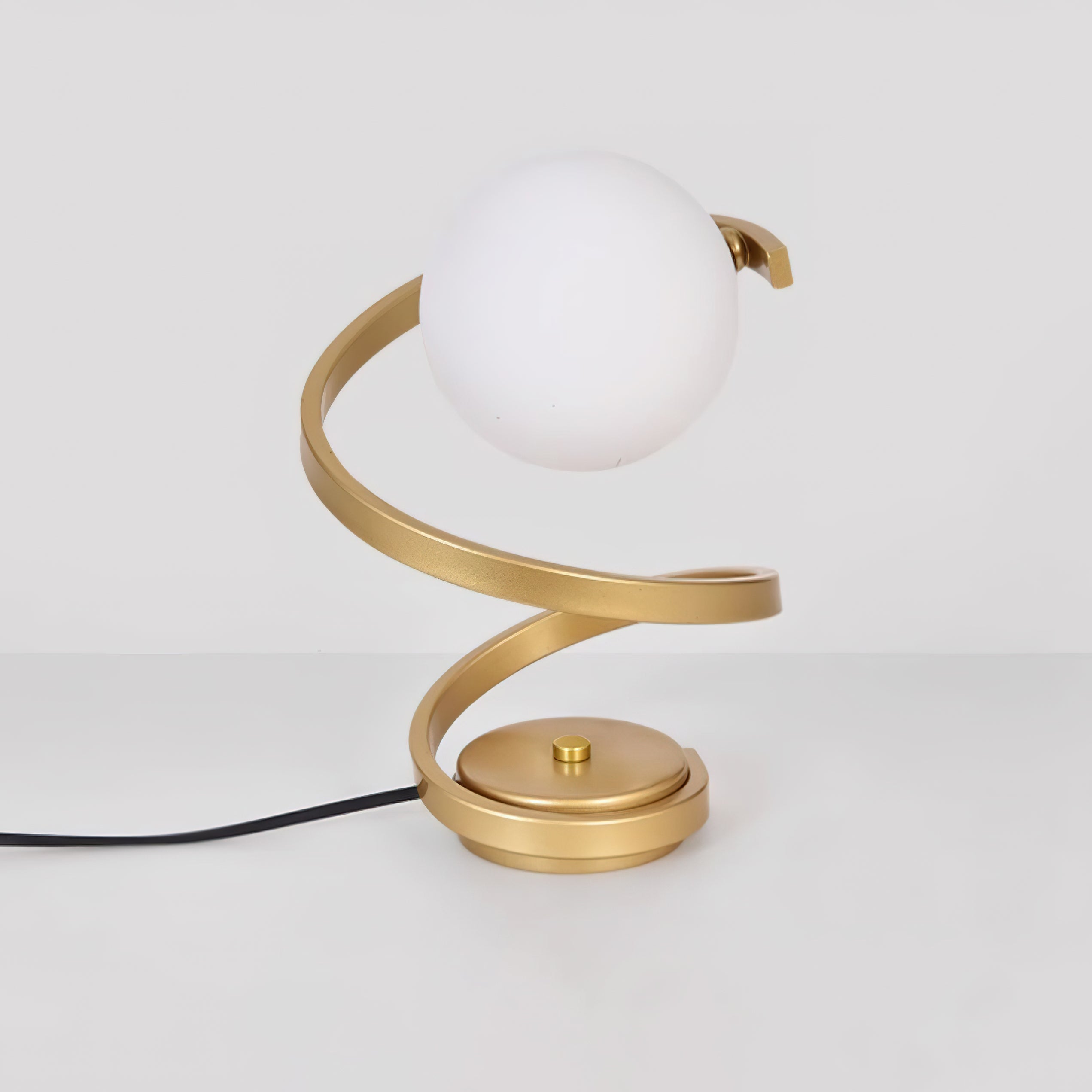 Lampa do Sypialni Stołowa Szklana LED o Spiralnym Kształcie | Nowoczesna