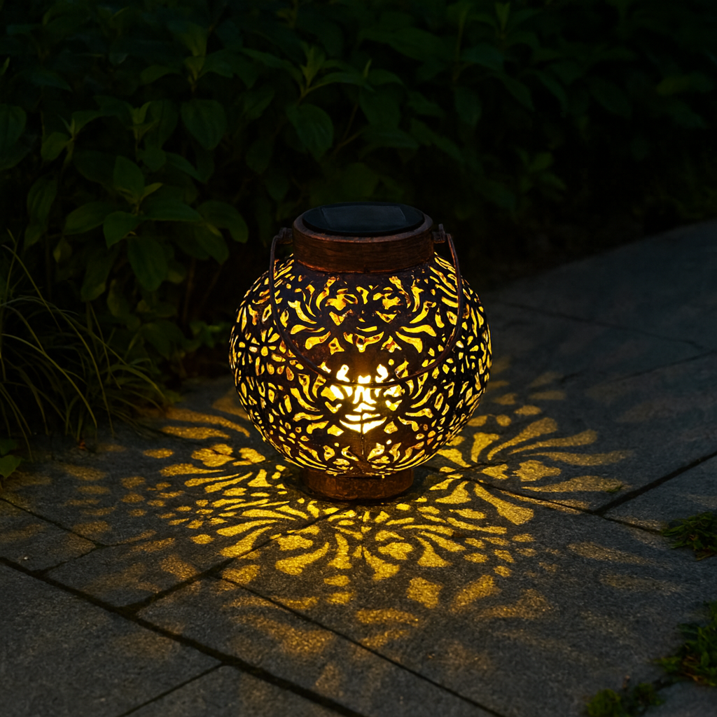 Lampiony Solarne LED Ogrodowe Ażurowa Latarnia | Taras Balkon