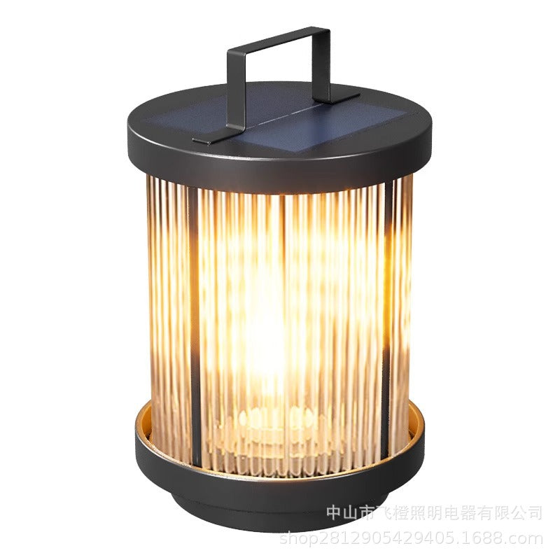 Lampiony Solarne LED Outdoor Ogród | Prążkowane Cylindryczne