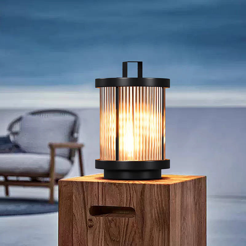 Lampiony Solarne LED Outdoor Ogród | Prążkowane Cylindryczne