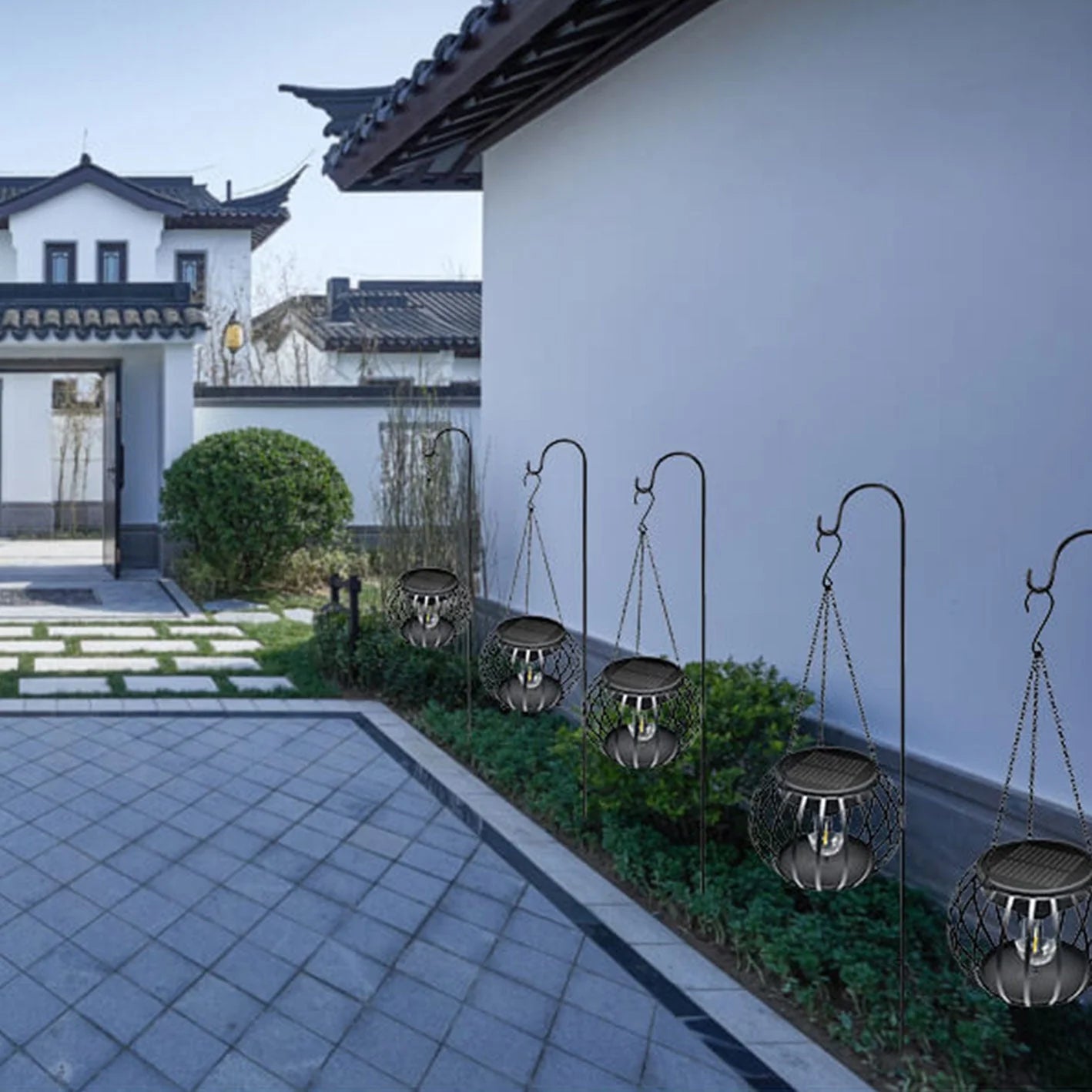 Lampiony Solarne LED Wiszące do Ogrodu Tarasu i Balkonu | Nowoczesne