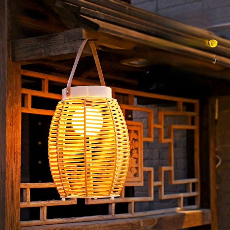 Lampiony Solarne Rattanowe Zewnętrzne | Wiszący Model