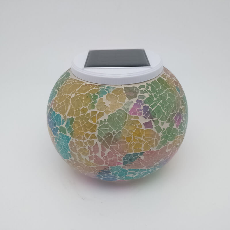 Lampiony Solarne Szklane Mozaikowe Outdoor | Kolorowe Kula