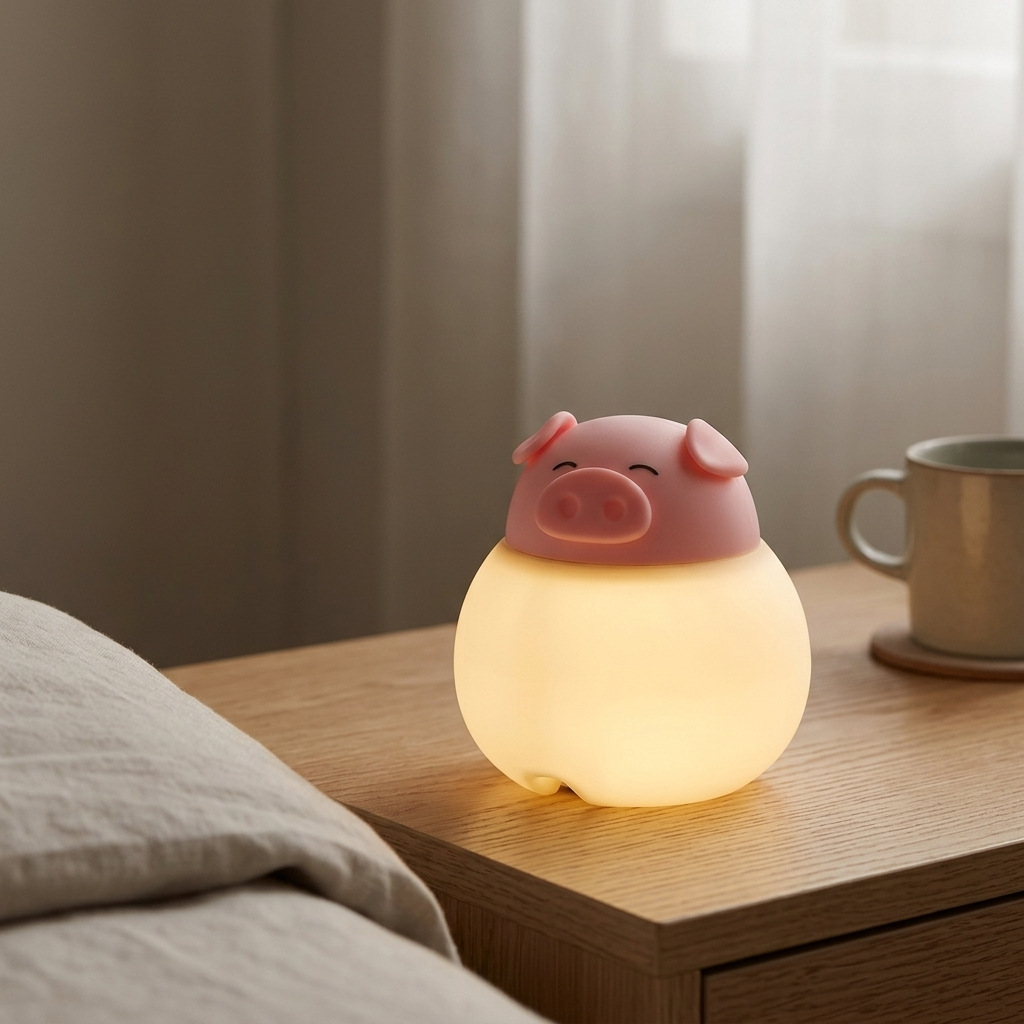 Lampka Nocna Świnka Dotykowa dla Dzieci | LED
