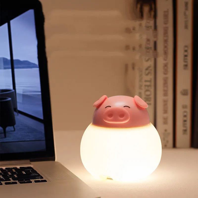 Lampka Nocna Świnka Dotykowa dla Dzieci | LED
