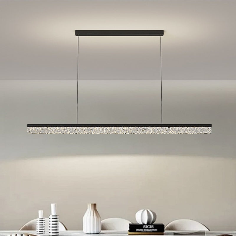 Lampy Do Salonu Wiszące LED Z Podłużną Belką Nad Stołem | Nowoczesne